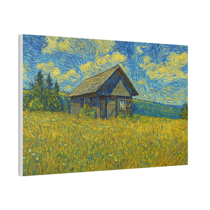 Starry Field Barn Canvas Print