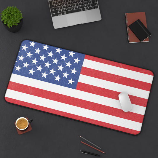 American flag desk mat by Printify, featuring a patriotic design, perfect for workplace decor and gifts.