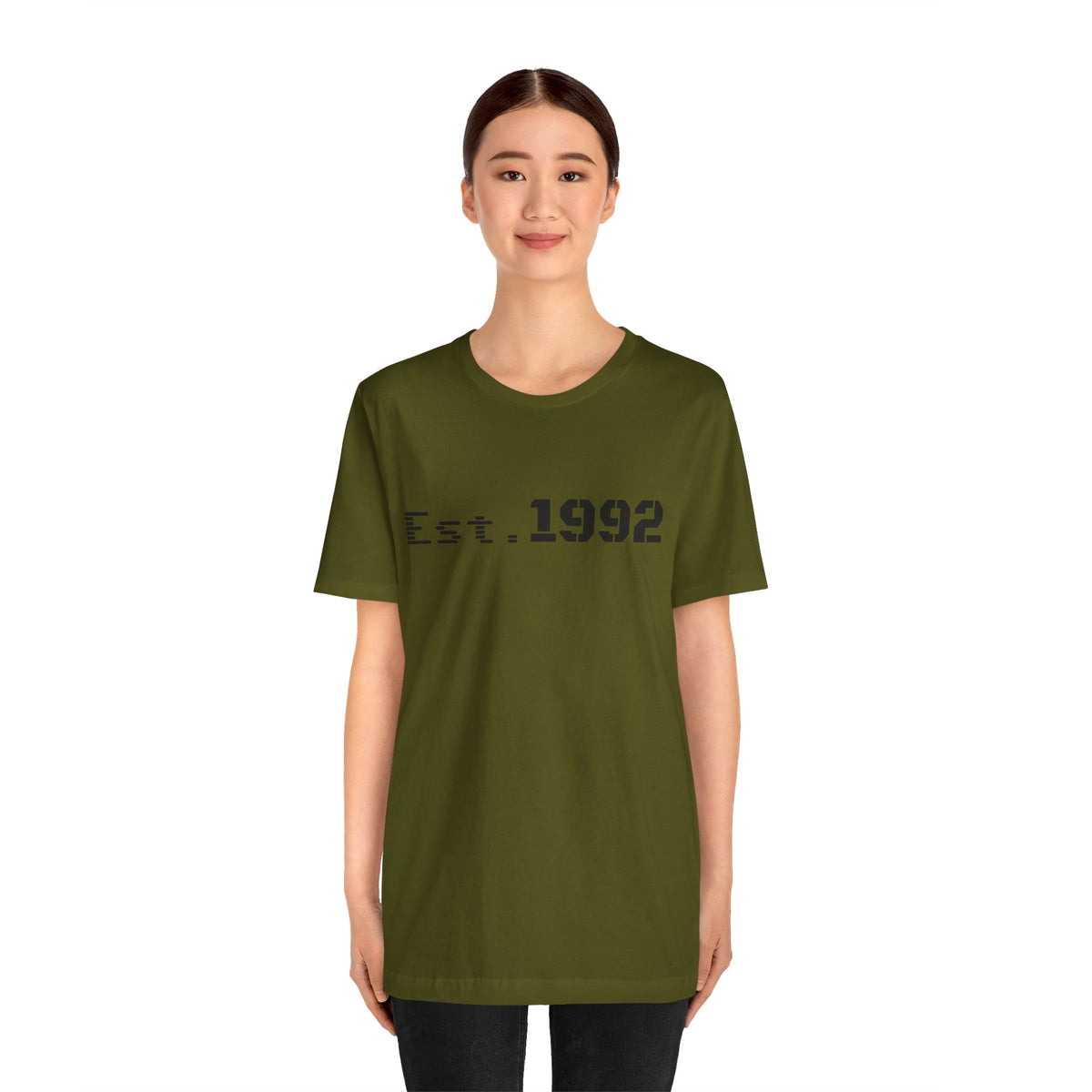 Retro vintage Est. 1992 T-shirt by Printify featuring classic design and comfortable fit, perfect for celebrating birth year.