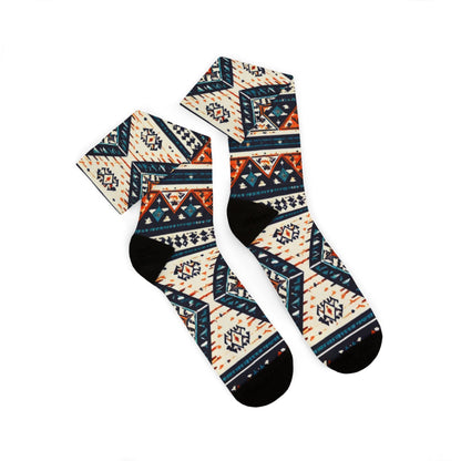 Southwestern Aztec Pattern Socks | Tribal Geometric Sublimation Socks