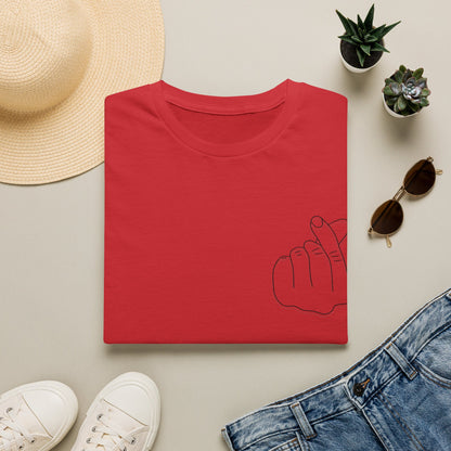 Trendy Unisex Softstyle T-Shirt with Love Hand Gesture Design
