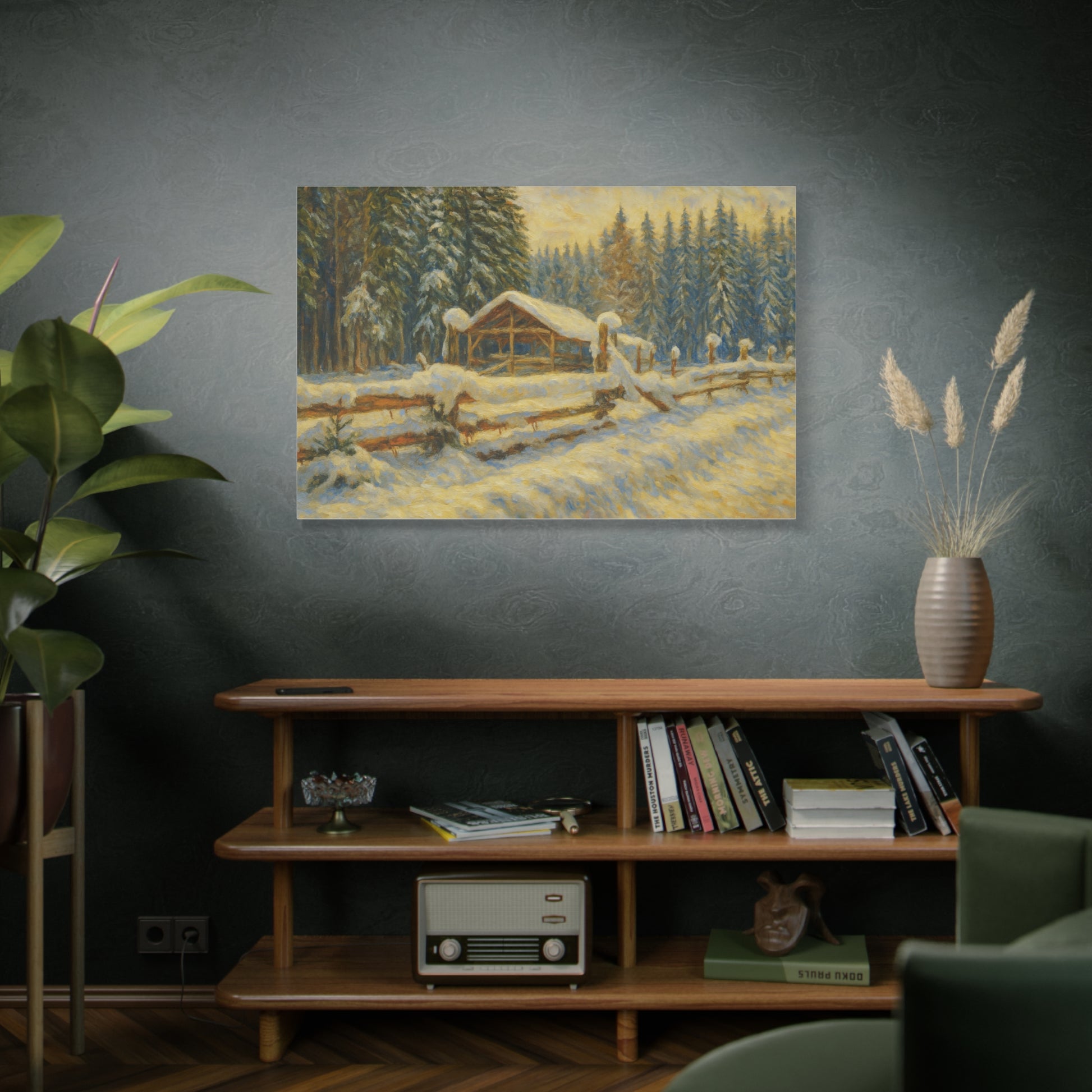 Canvas Wall Art, Winter Landscape Print, Home Decor, Rustic Art, Gift for Nature Lovers, Holiday Decoration - TRV