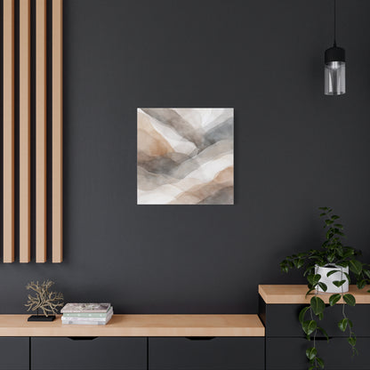 Neutral Abstract Watercolor Waves Canvas