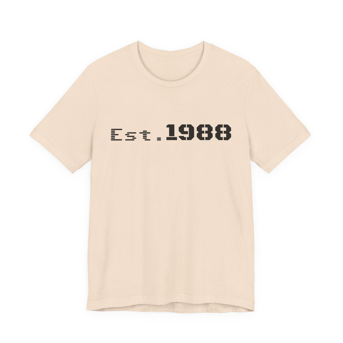 Printify Est. 1988 Retro Logo T-Shirt featuring vintage-style logo print on a classic cotton tee.