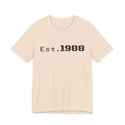 Printify Est. 1988 Retro Logo T-Shirt featuring vintage-style logo print on a classic cotton tee.