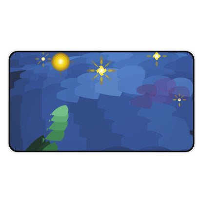 Starry Night Impasto Vortex Desk Mat | Van Gogh Style Brushstroke Design