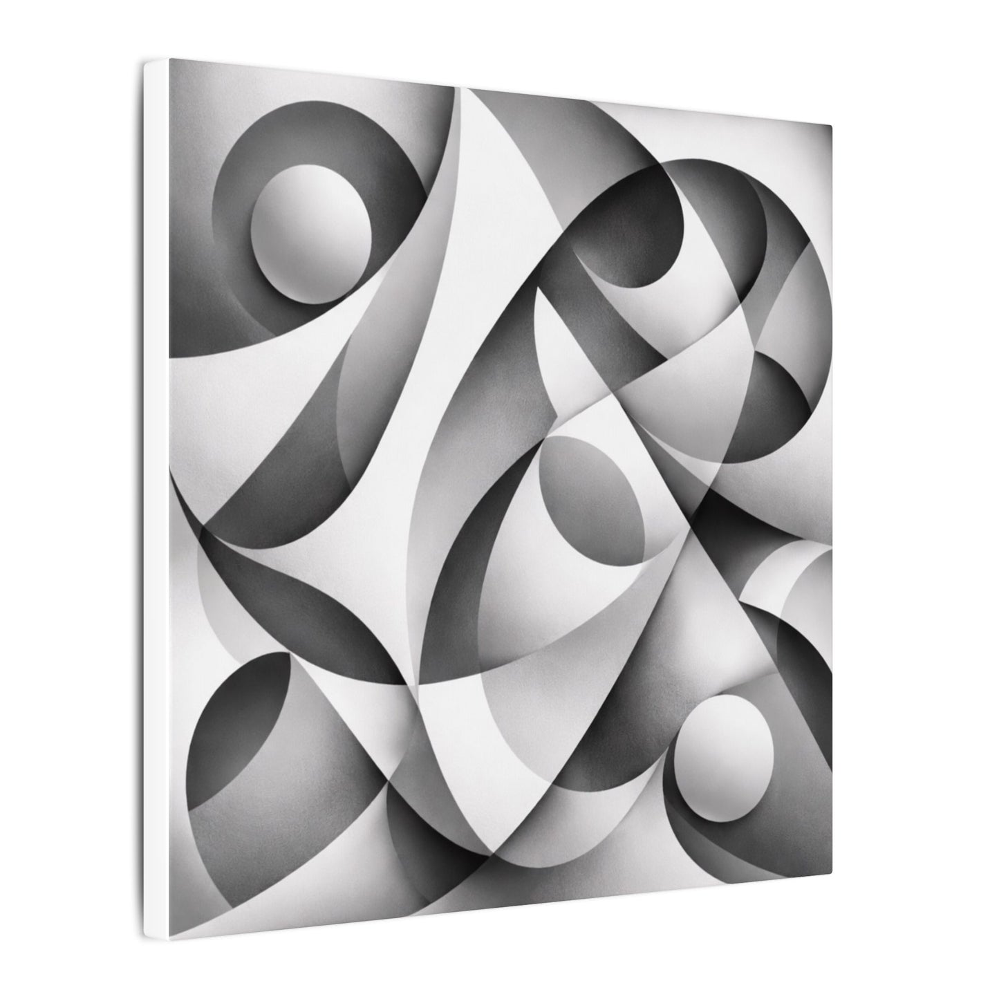 Monochrome Abstract Geometric Art Matte Canvas