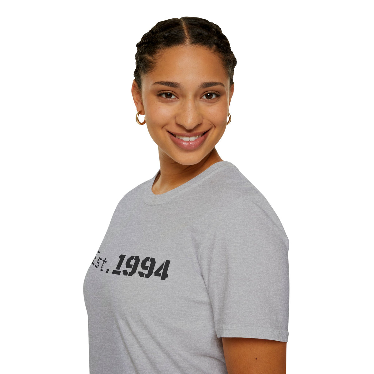 Vintage 1994 Est. graphic T-shirt by Printify featuring bold "Born 1994" design on soft cotton fabric.