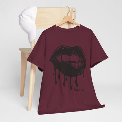 Edgy Graphic Tee - Dripping Lips Design - Unisex Heavy Cotton Tee