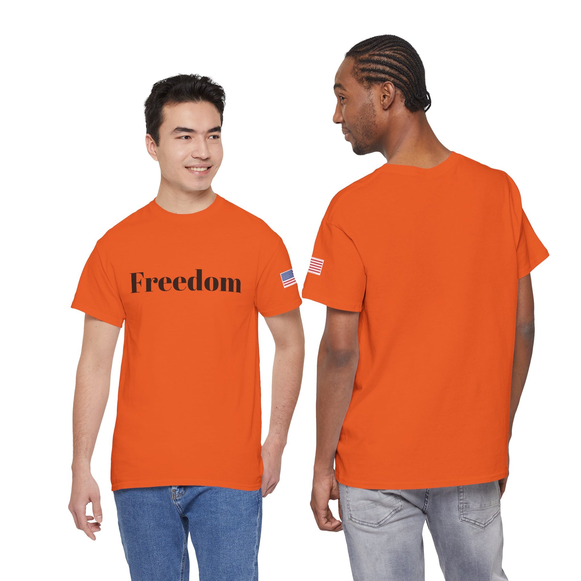 Freedom script tee | T-Shirt, American flag sleeve - TRV