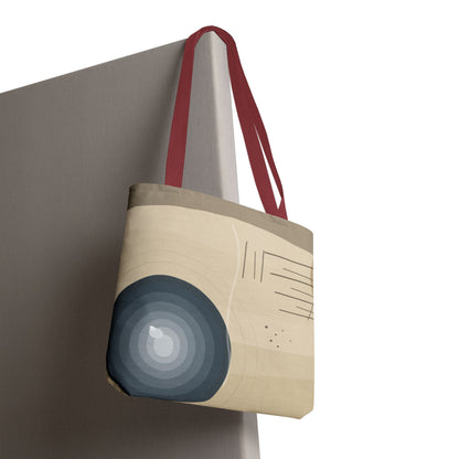 Abstract Neutral Waves Tote Bag | Geometric Circle Pattern