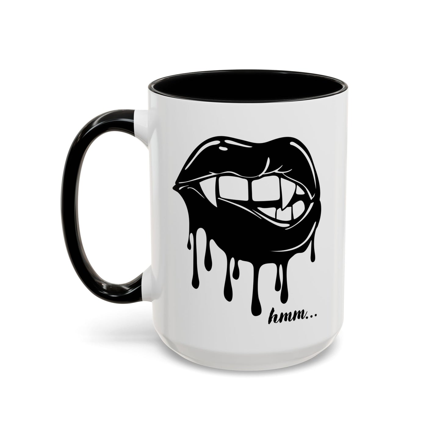 Dripping Lip Coffee Mug – "hmm..." Accent Ceramic Mug (11/15oz)