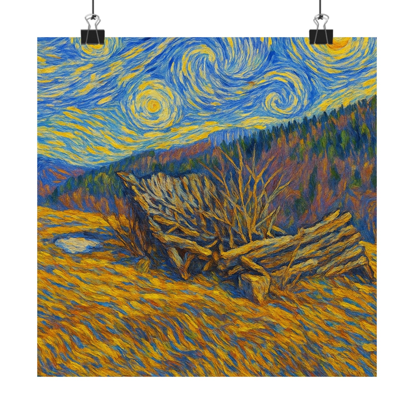 Matte Vertical Posters of Starry Night - Art Print for Home Decor, Wall Art, Gift for Art Lovers, Bacground for Celebrations - TRV