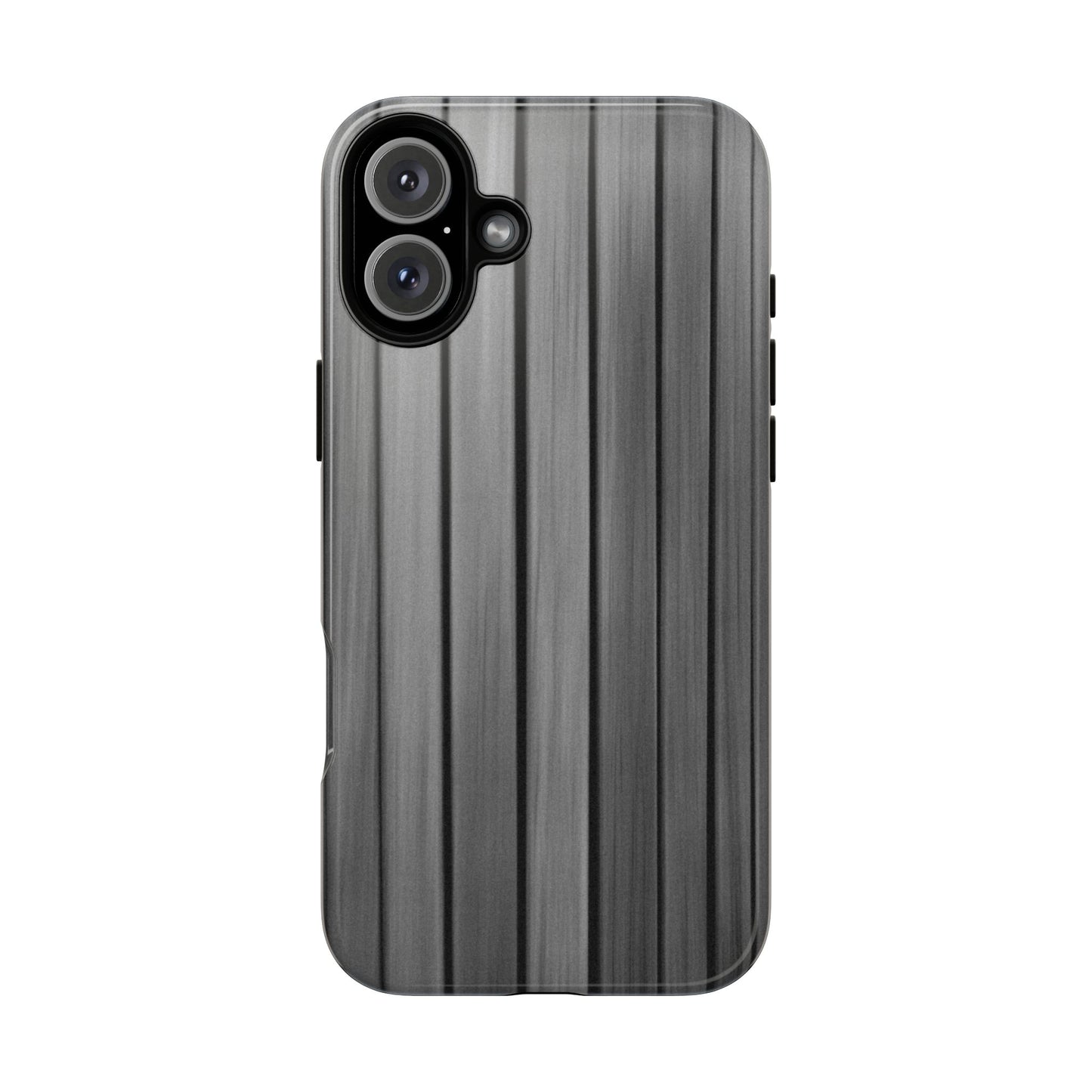 Ribbed metal texture phone case by Printify, tough protective iPhone cover with durable design and sleek metallic finish.