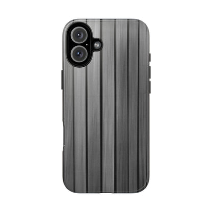 Ribbed metal texture phone case by Printify, tough protective iPhone cover with durable design and sleek metallic finish.