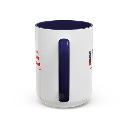 USA Flag Accent Coffee Mug — Patriotic 11/15oz Ceramic Coffee Cup