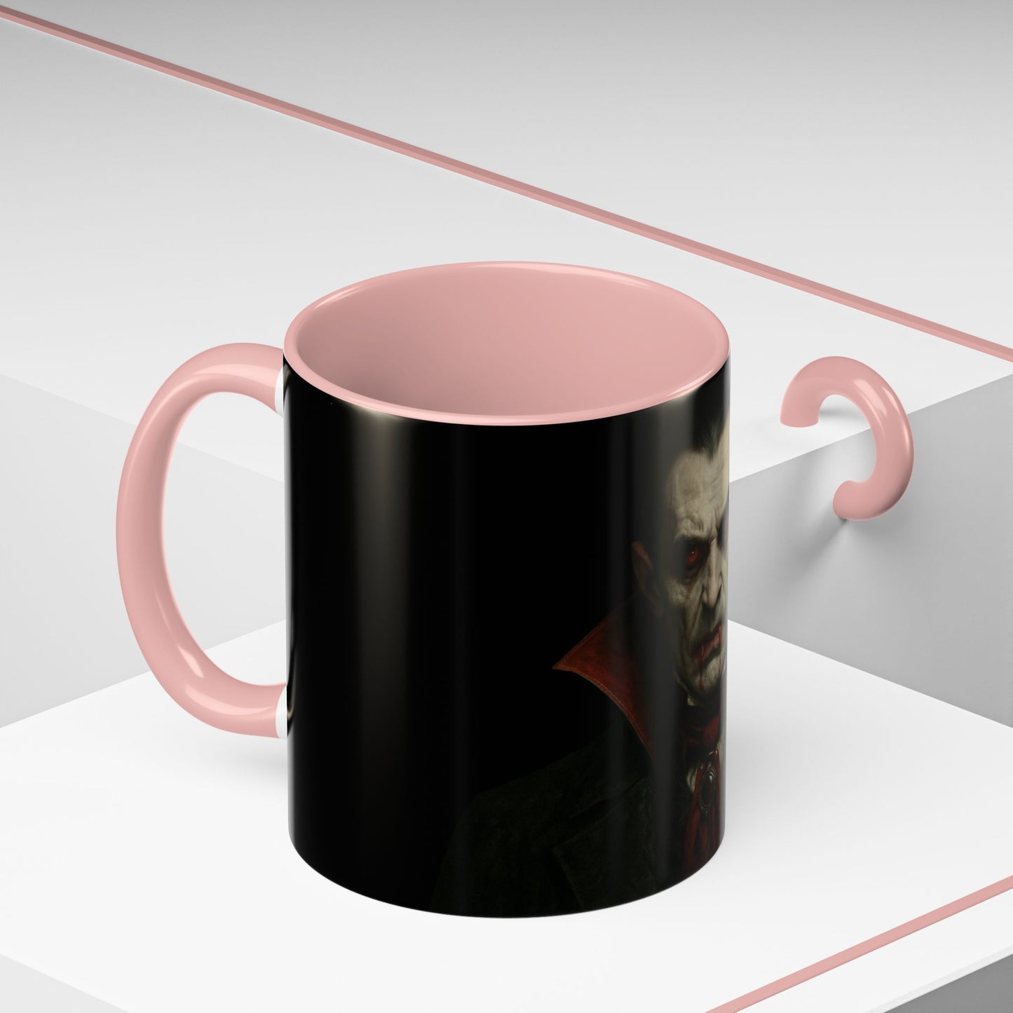 Gothic Dracula Vampire Accent Coffee Mug | Spooky Halloween Gift, Unique Home Decor, Collector's Mug, Coffee Lover's Gift