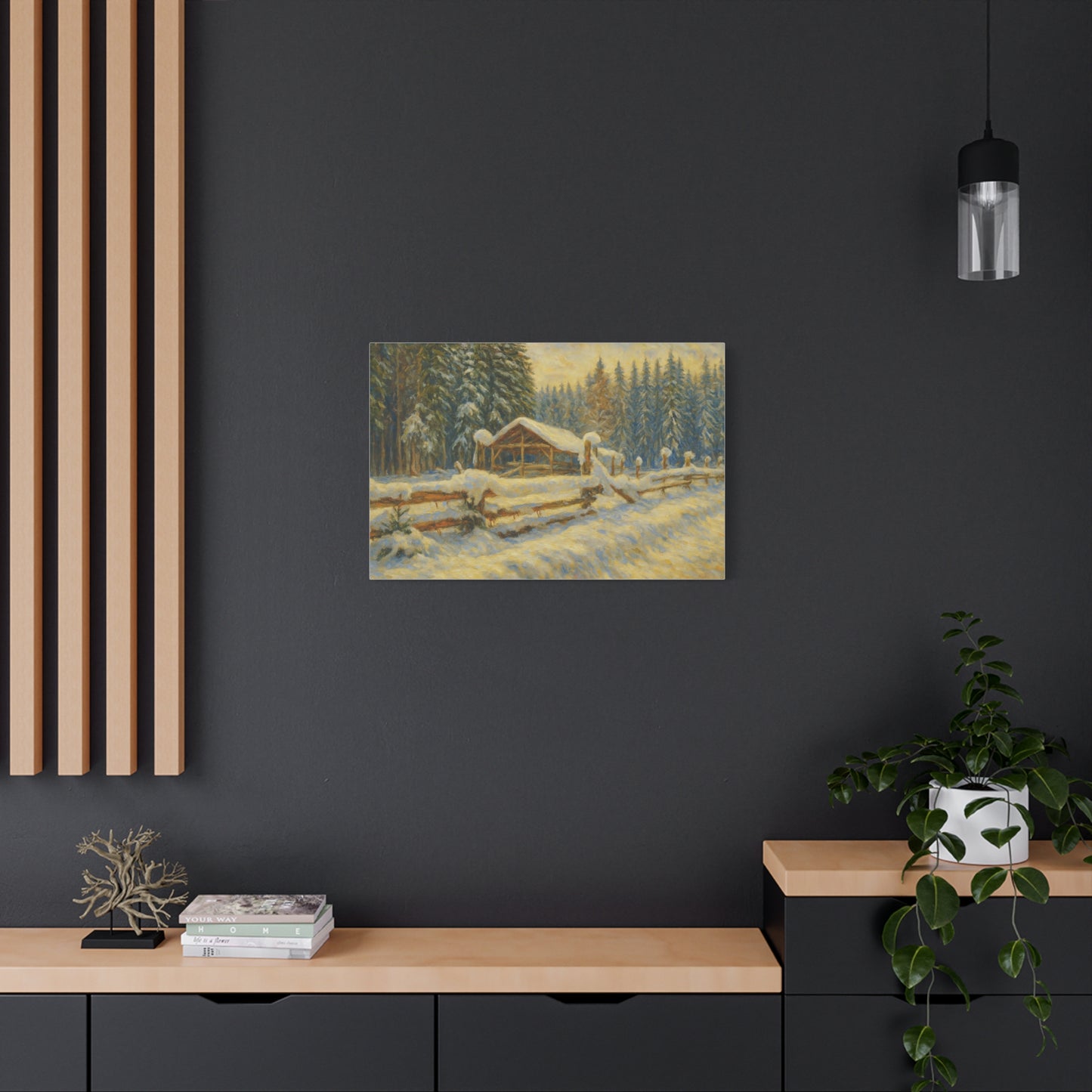 Canvas Wall Art, Winter Landscape Print, Home Decor, Rustic Art, Gift for Nature Lovers, Holiday Decoration - TRV