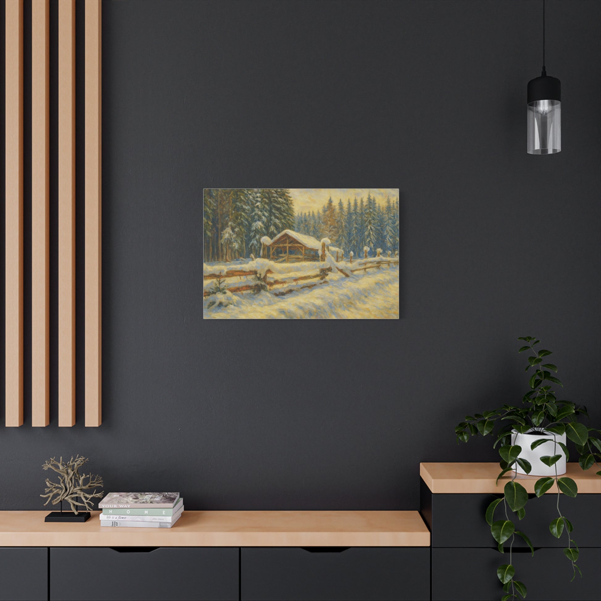 Canvas Wall Art, Winter Landscape Print, Home Decor, Rustic Art, Gift for Nature Lovers, Holiday Decoration - TRV