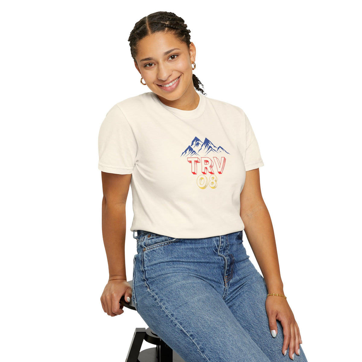 Unisex garment-dyed T-shirt with Printify logo, casual fit, soft fabric, and classic crew neckline.