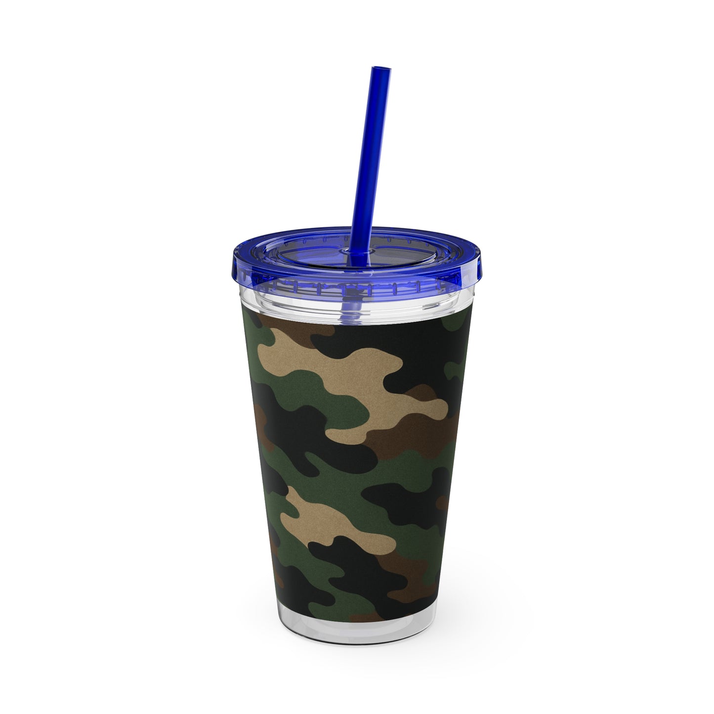 Stylish Camo Tumbler, 16oz Cup with Straw, Perfect for Outdoor Adventures, Gifts for Him, Travel Mug, Eco-friendly Drinkware, Camping - TRV