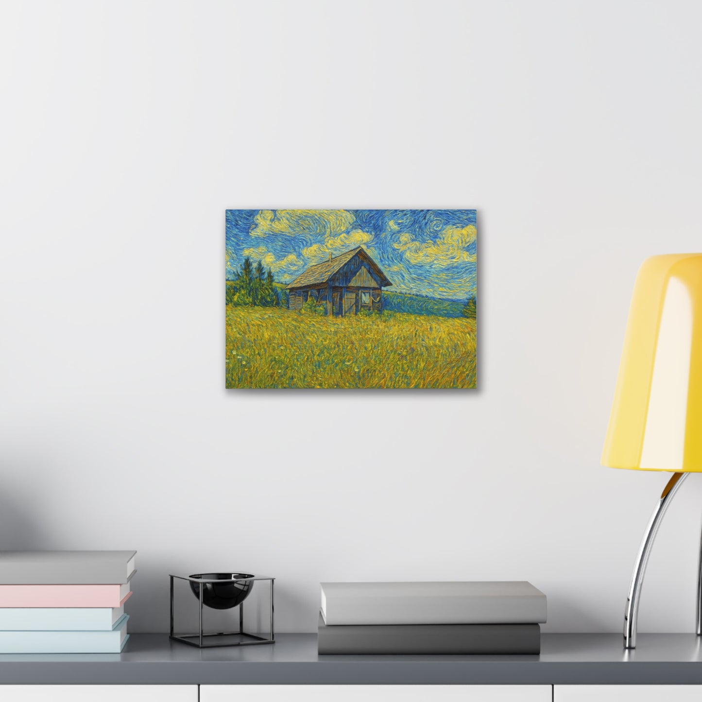 Starry Field Barn Canvas Print