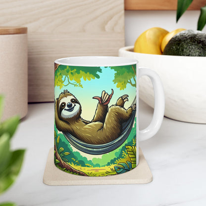 Sloth Lovers Ceramic Mug - Cute Jungle Coffee Cup, Gift for Nature Lovers, Relaxation Mug, Birthday Present, Unique Kitchenware