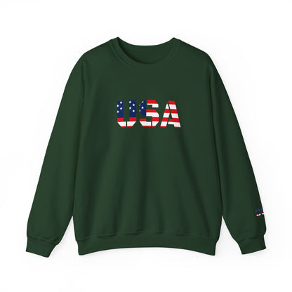 USA Flag Unisex Crewneck Sweatshirt, Cozy Apparel, Casual Wear, Independence Day Gift, Americana Style
