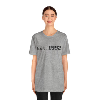 Retro vintage Est. 1992 T-shirt by Printify, featuring classic design and comfortable fabric for a stylish casual look.