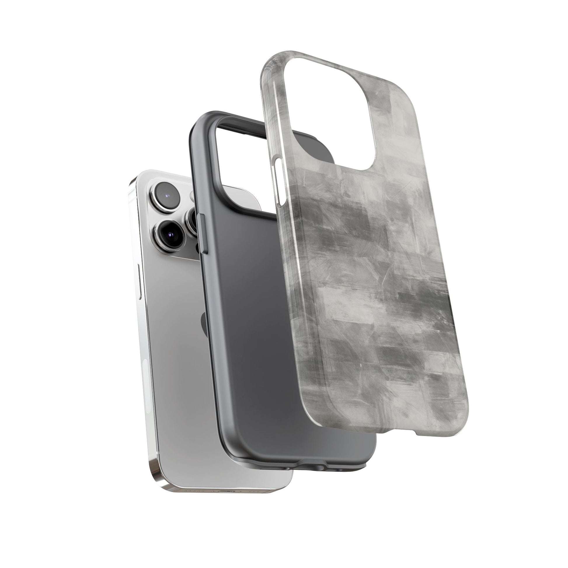 Abstract gray grid phone case for iPhone, tough protective cover with modern design from Printify.