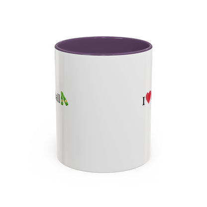 I Love Football Accent Coffee Mug, Perfect Gift for Sports Lovers, Football Enthusiasts, Unique Mug for Game Days, Home or Office Decor - TRV