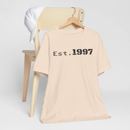 Est. 1997 Unisex Jersey Short Sleeve Tee - Vintage Style, Perfect for Birthdays, Casual Wear, Gifts, Anniversaries, Retro Fashion