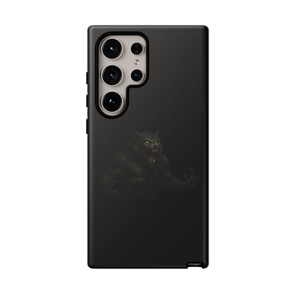 Dark werewolf graphic phone case by Printify, featuring a tough, protective design with a fierce monster illustration.