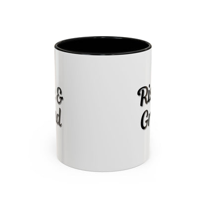 Rise & Grind Coffee Mug – Motivational Black Accent Mug for Daily Inspiration - TRV