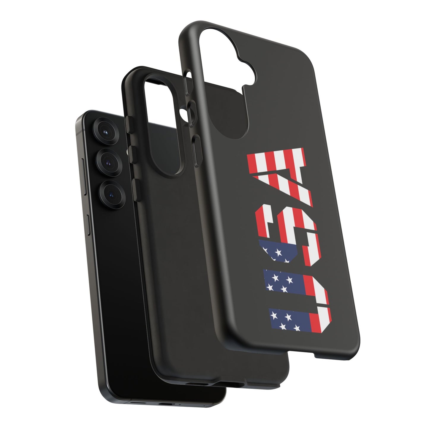 USA patriotic American flag tough phone case by Printify, featuring bold flag design and durable protection for smartphones.