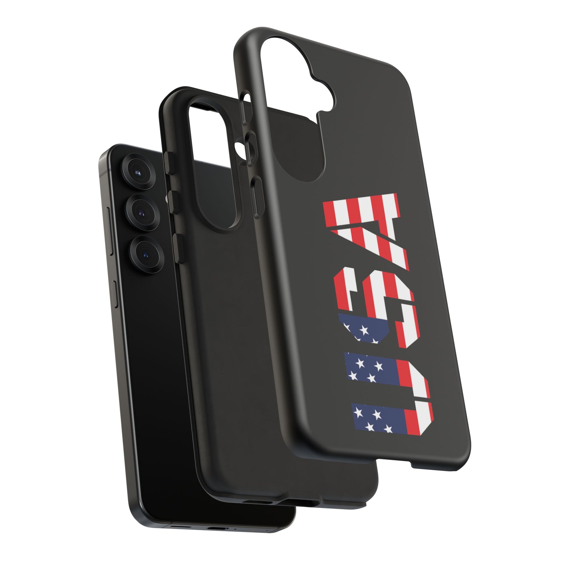 USA patriotic American flag tough phone case by Printify, featuring bold flag design and durable protection for smartphones.
