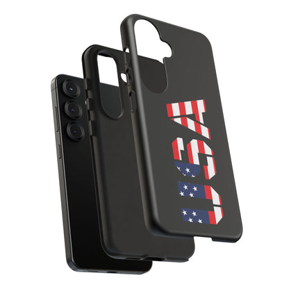 USA patriotic American flag tough phone case by Printify, featuring bold flag design and durable protection for smartphones.