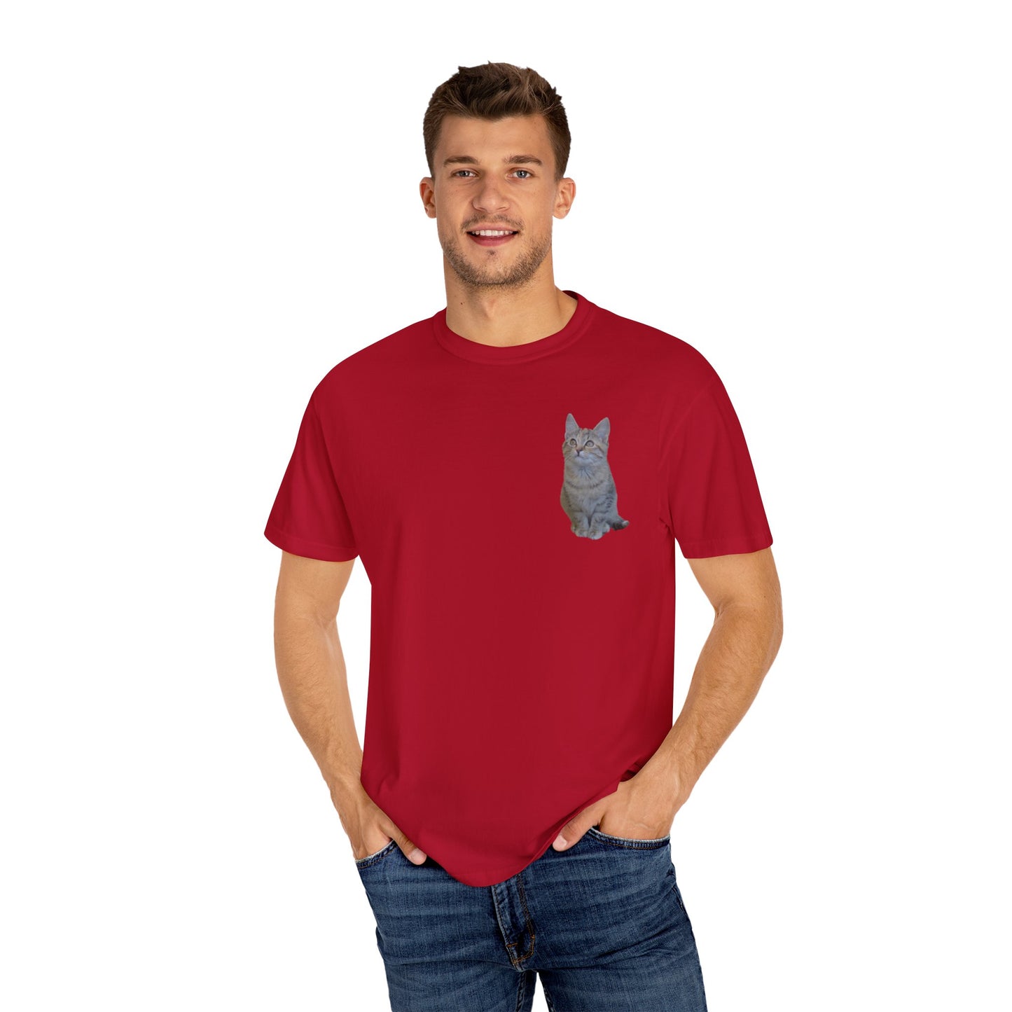 Whimsical Cat Pocket T-Shirt for Cat Lovers - TRV