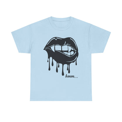 Edgy Graphic Tee - Dripping Lips Design - Unisex Heavy Cotton Tee