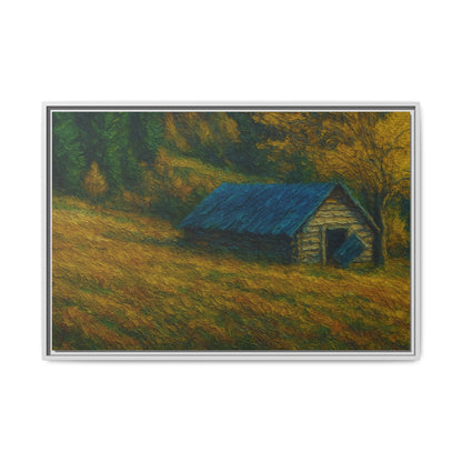 Framed Matte Canvas Print, Rustic Artwork, Farmhouse Decor, Nature Wall Art, Gift for Home, Autumn Decor, Landscape Painting