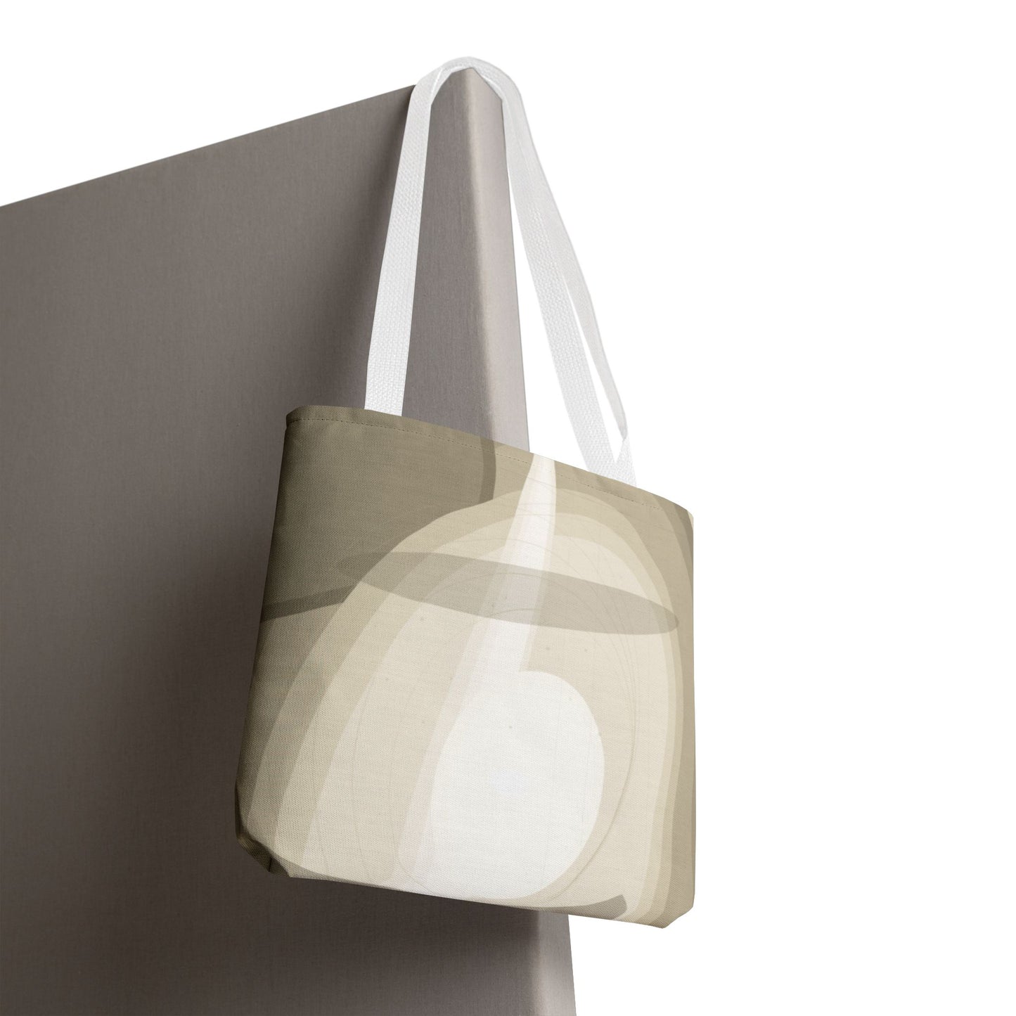 Neutral Abstract Light Beam Tote Bag | Minimalist Geometric Pattern