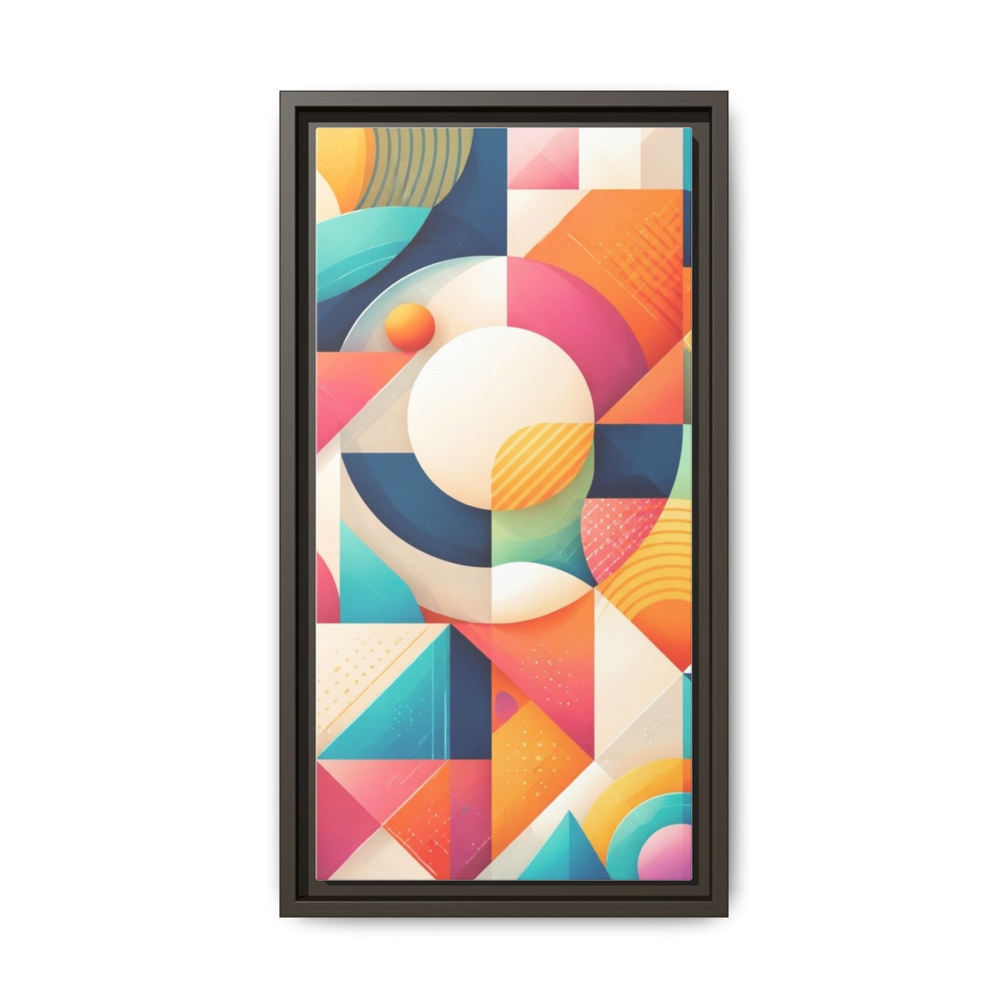 Colorful Geometric Abstract Art Matte Canvas Framed