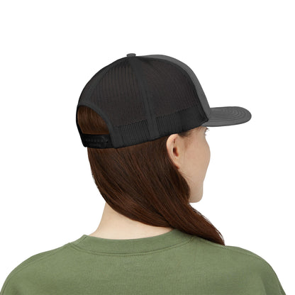 Vintage batter silhouette baseball snapback trucker cap by Printify, featuring classic design and adjustable fit.