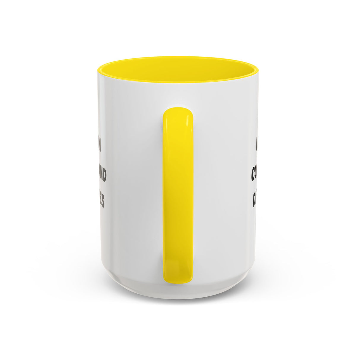 White ceramic coffee mug with "I Run on Coffee and Deadlines" printed in black text, perfect for coffee lovers and office use.