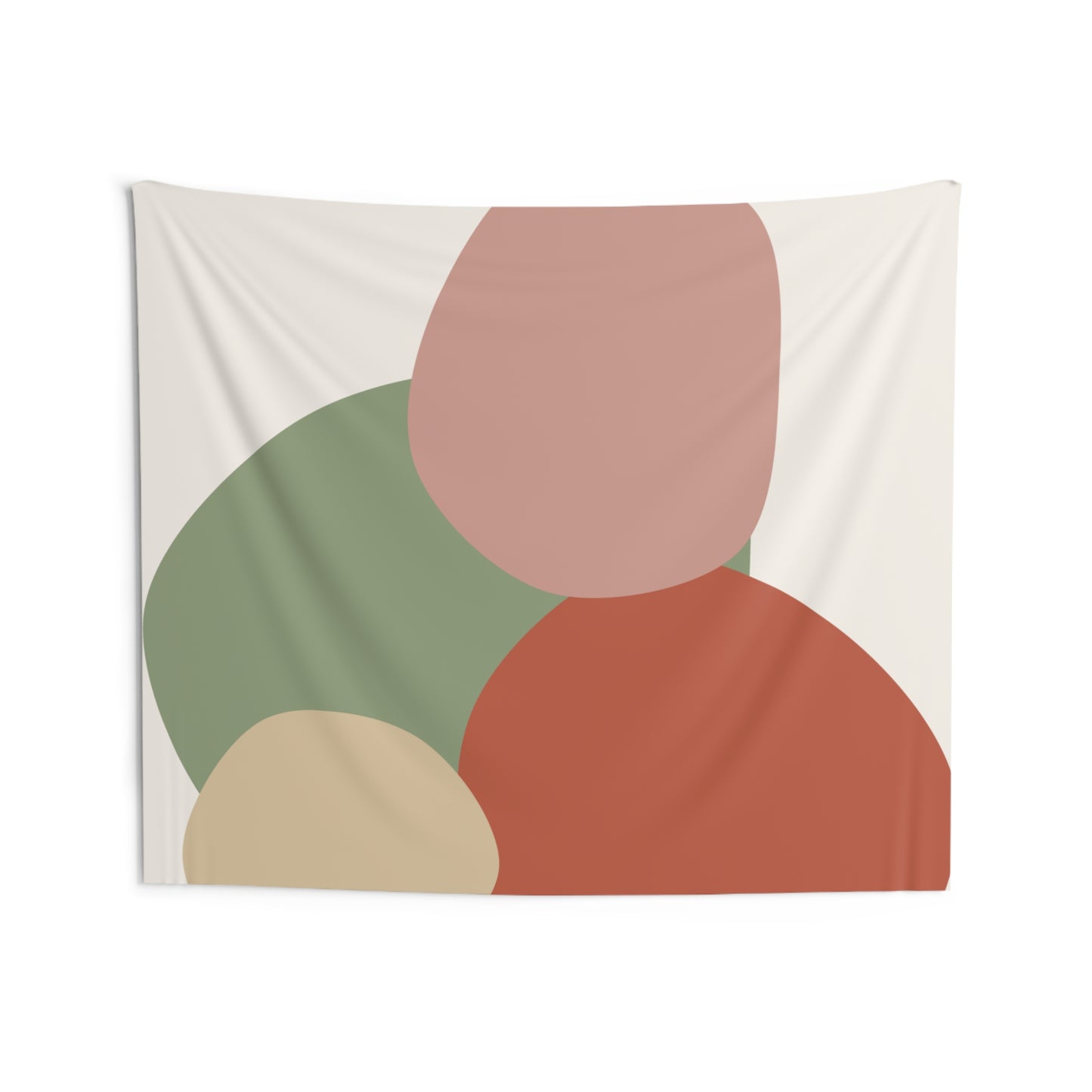 Abstract Organic Shapes Wall Tapestry — Minimal Earth Tone Boho Decor