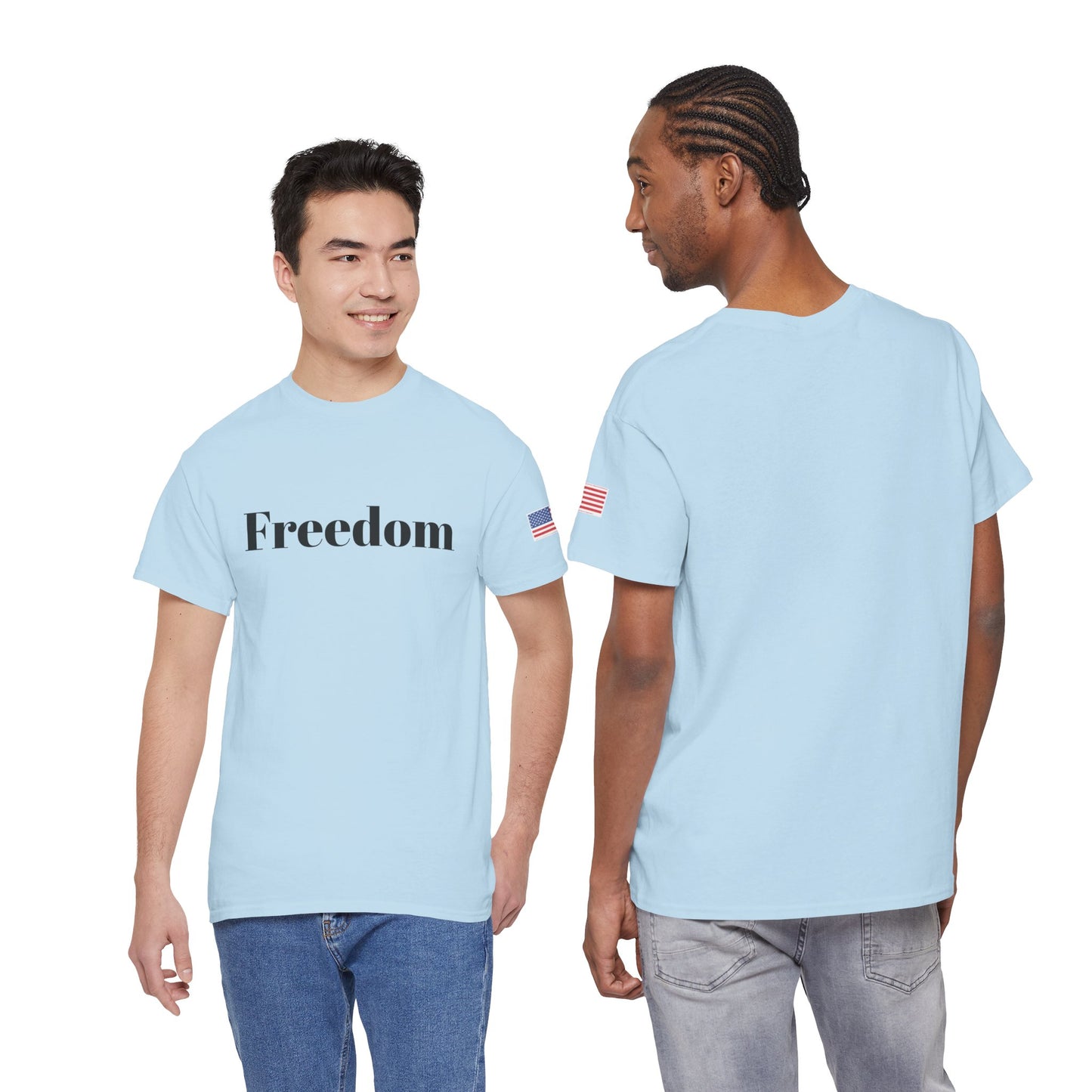 Freedom script tee | T-Shirt, American flag sleeve - TRV