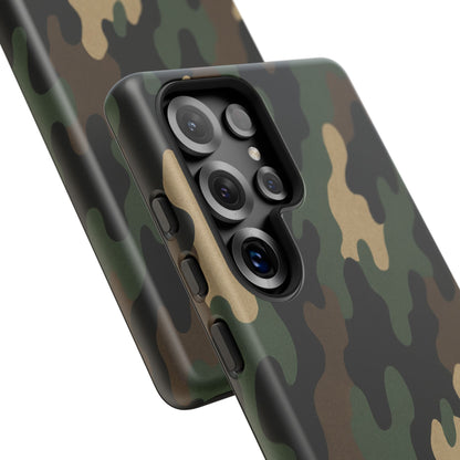 Camouflage tough phone case by Printify, rugged protective cover with camo pattern for smartphones.