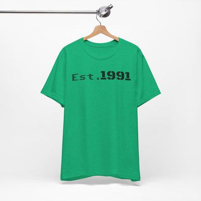 Unisex Vintage Est. 1991 Tee - Perfect Gift for Birthdays, Anniversaries, Throwback Fashion, Casual Wear, Milestone Celebrations