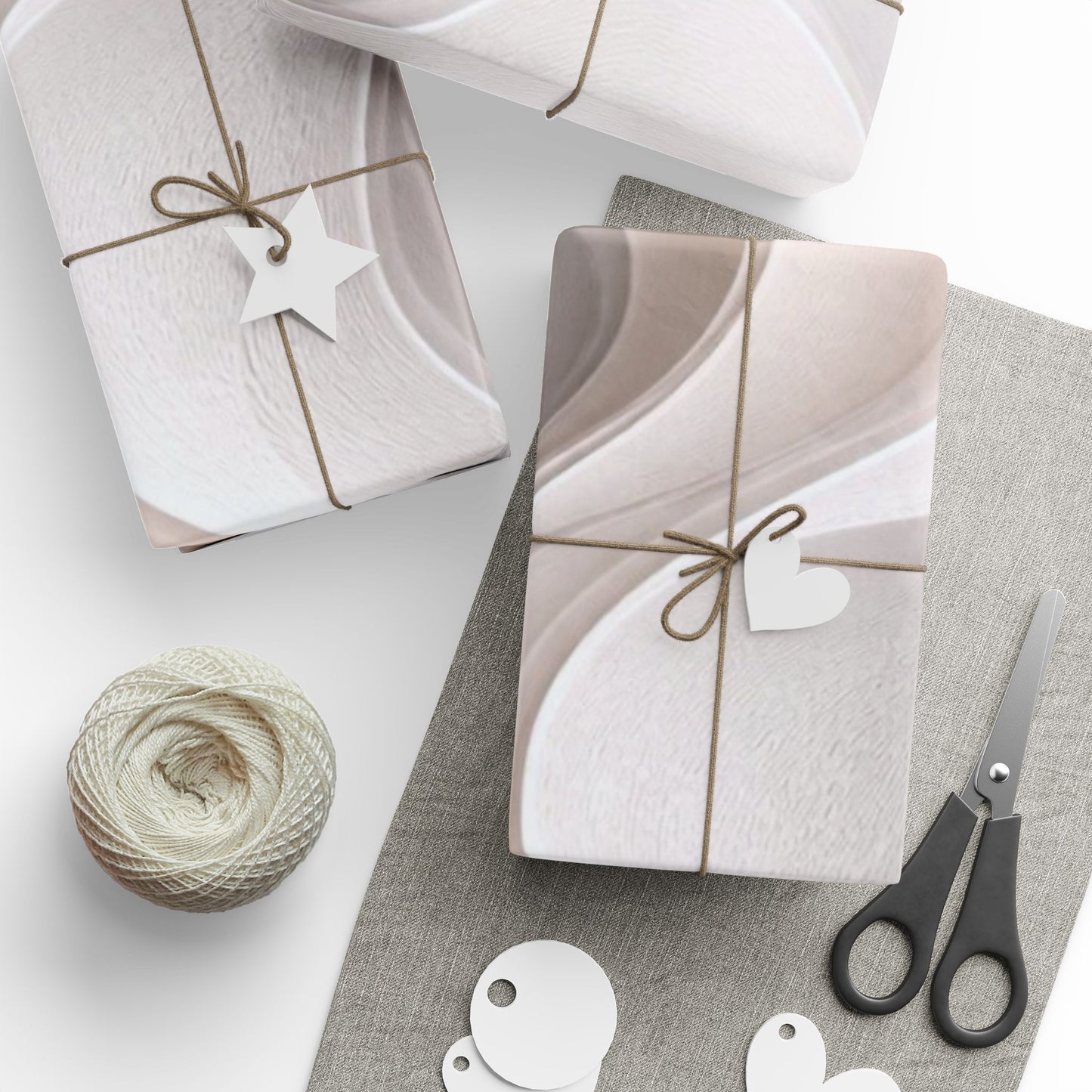Marble Wave Wrapping Paper Roll — Neutral Abstract Gift Wrap