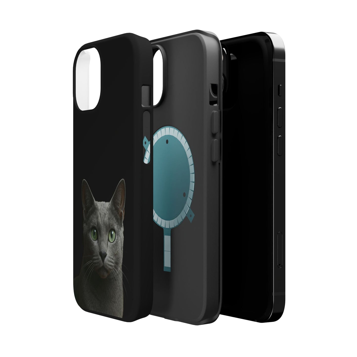 Russian Blue Cat Phone Case — Magnetic Impact-Resistant iPhone Cover